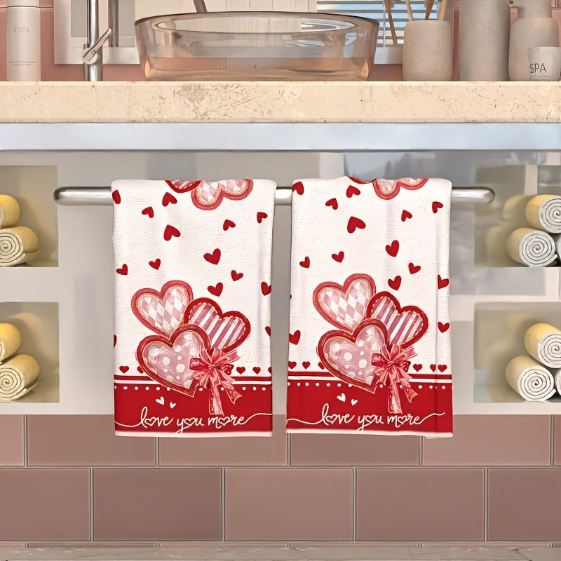 Love You More Microfiber Kitchen Towels – 2-Piece Set, 16x24