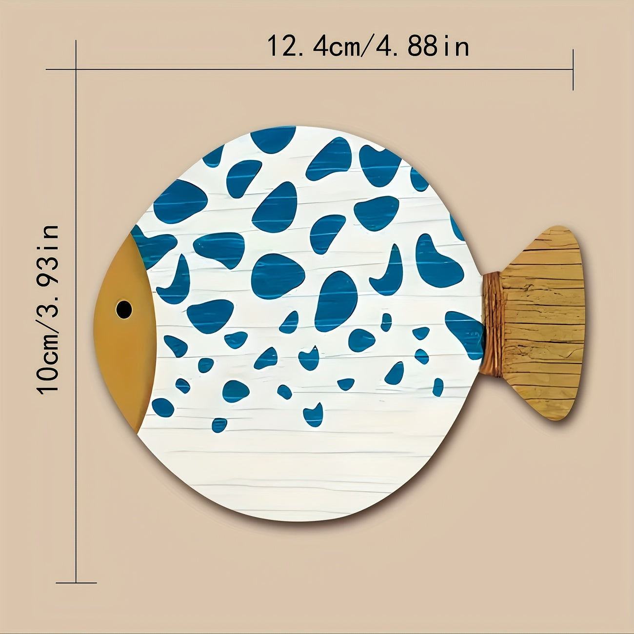 Set of 4 Blue Wooden Fish-Shaped Coasters