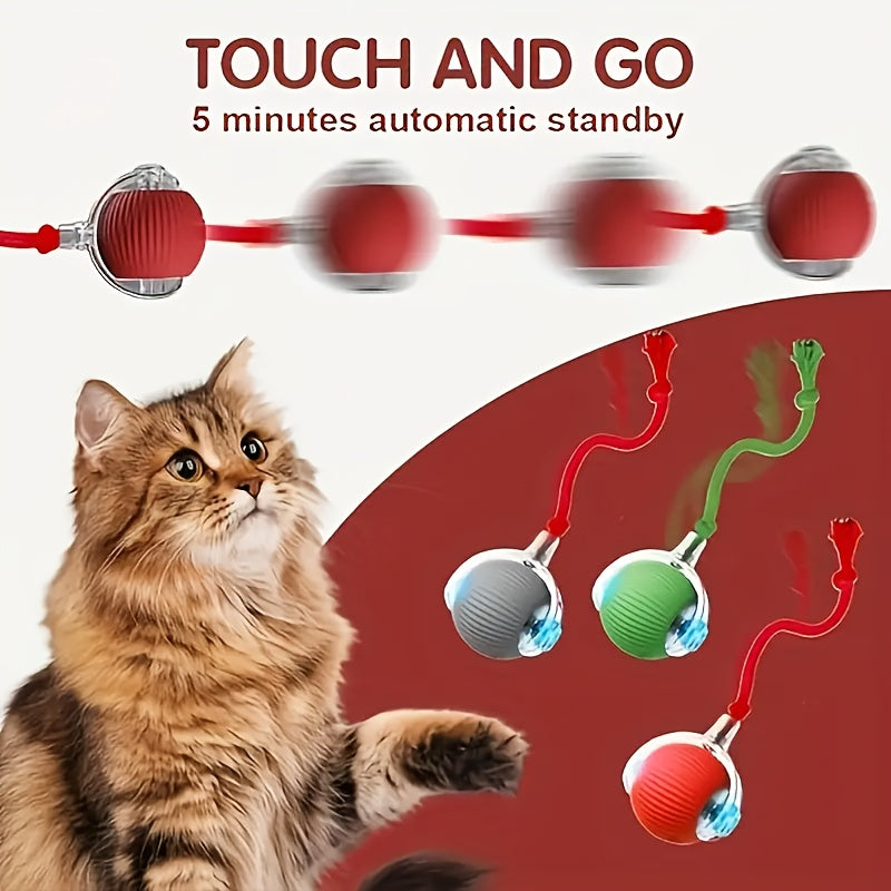 Smart Interactive Electric Cat Toy – Red, USB Rechargeable, Indoor & Outdoor