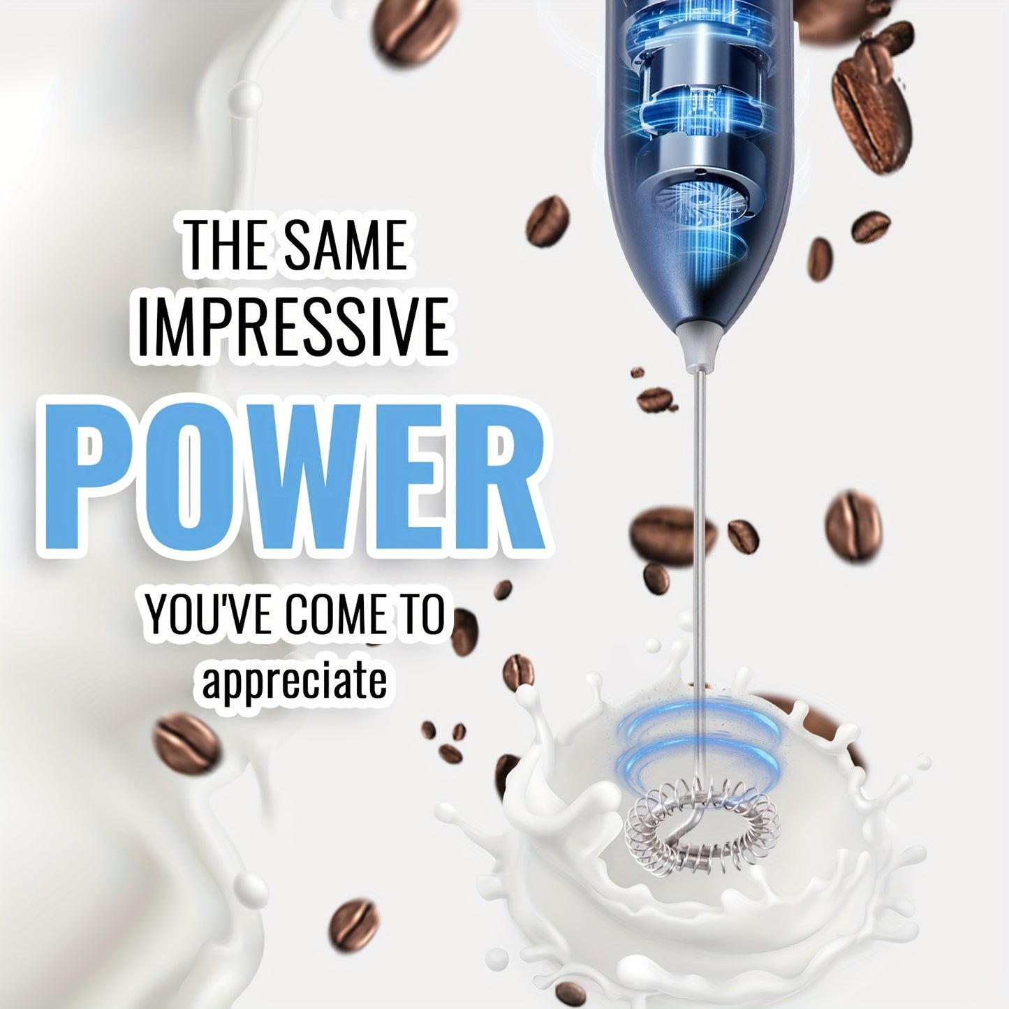 Electric Milk Frother – Portable Stainless Steel Beverage Mixer & Mini Whisk