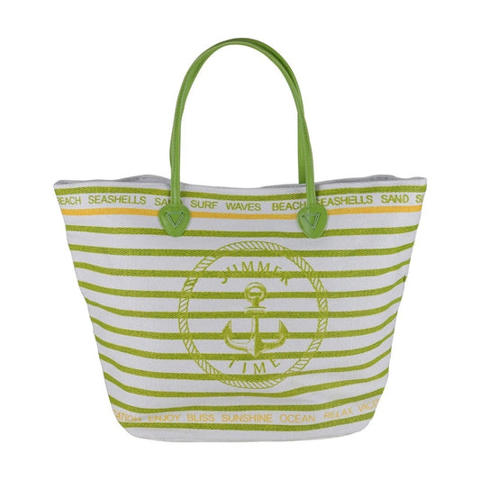 Green Anchor Oversized Canvas Beach Tote