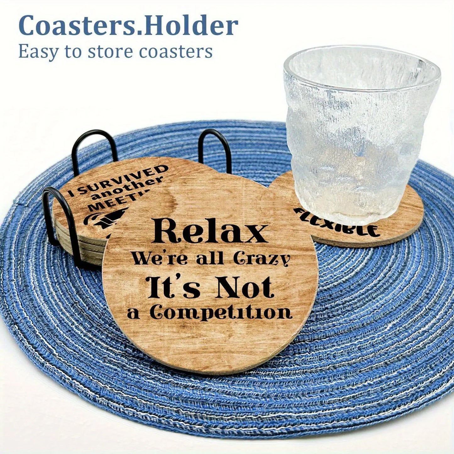 Quote Wood Coaster Set – Sayings, 4"