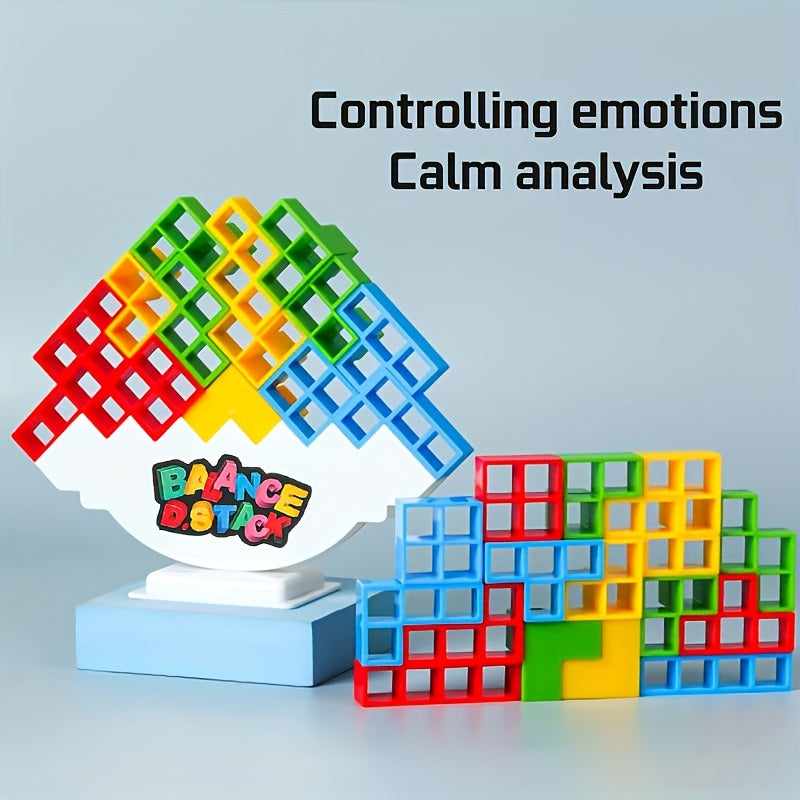 Tetra-Inspired Balance Tower Game – 73-Piece Set, Desktop Puzzle & Family Fun, Ages 8+