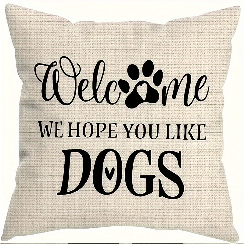 Whimsical Dog-Themed Pillow Covers – Linen Cushion Cases, 18x18"