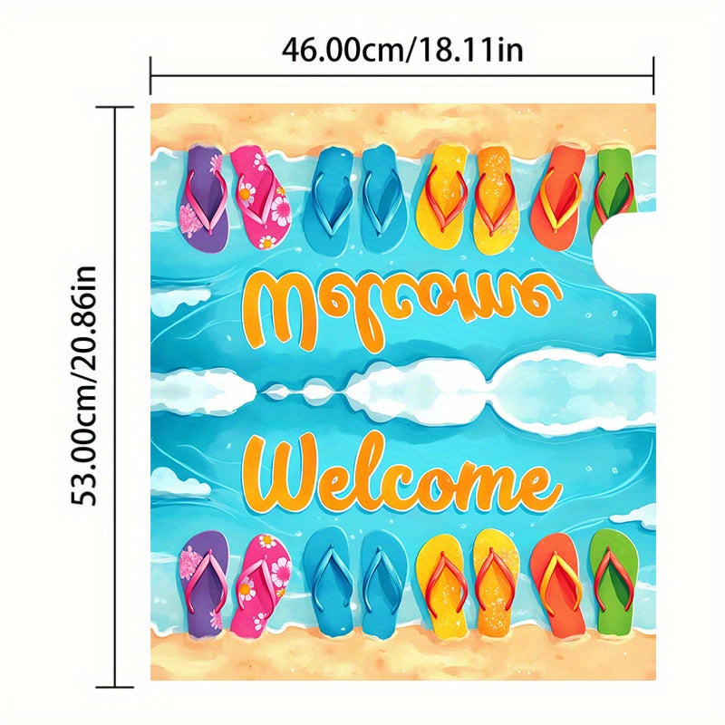 Tropical Flip-Flops Mailbox Cover – Adjustable Buckle, 18" x 21"