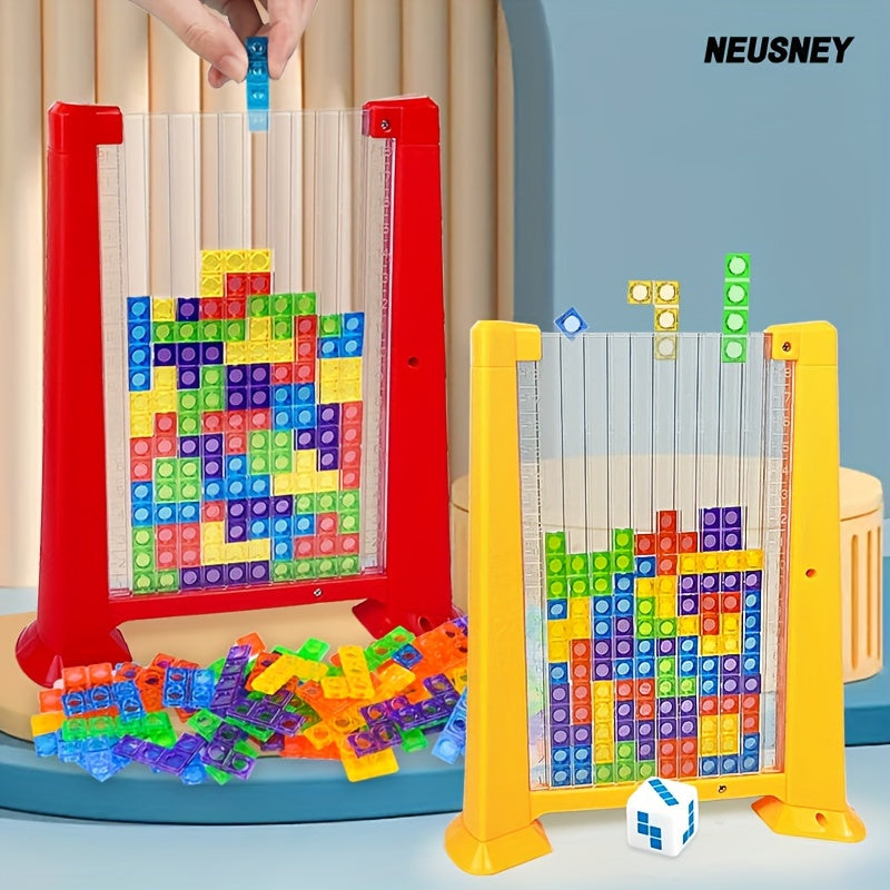 3D Puzzle Building Blocks – Educational Stacking Game, Red/Yellow, Ages 8+