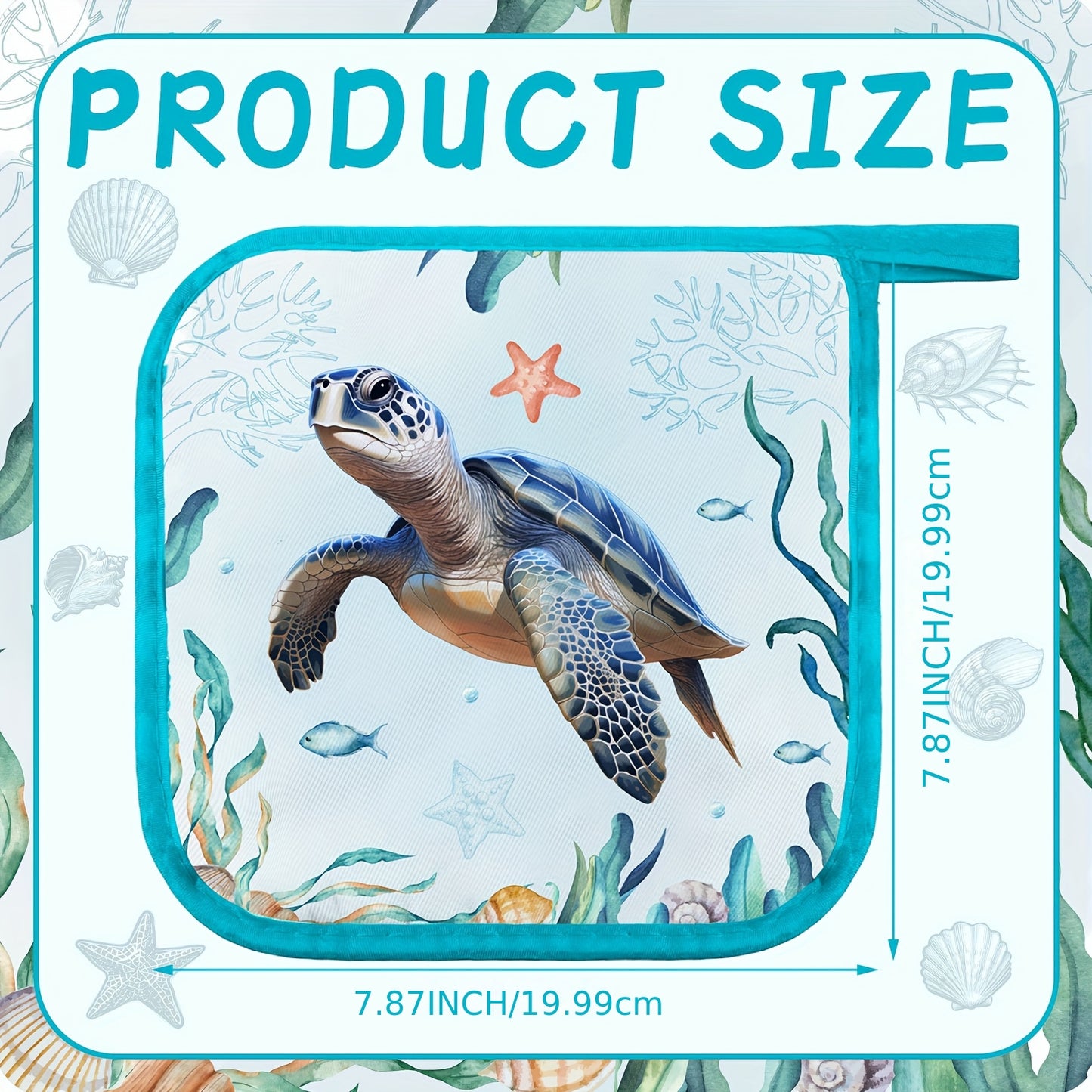 6 Sets of Marine Animal Pot Holders with Pockets – Heat-Resistant Kitchen Accessories