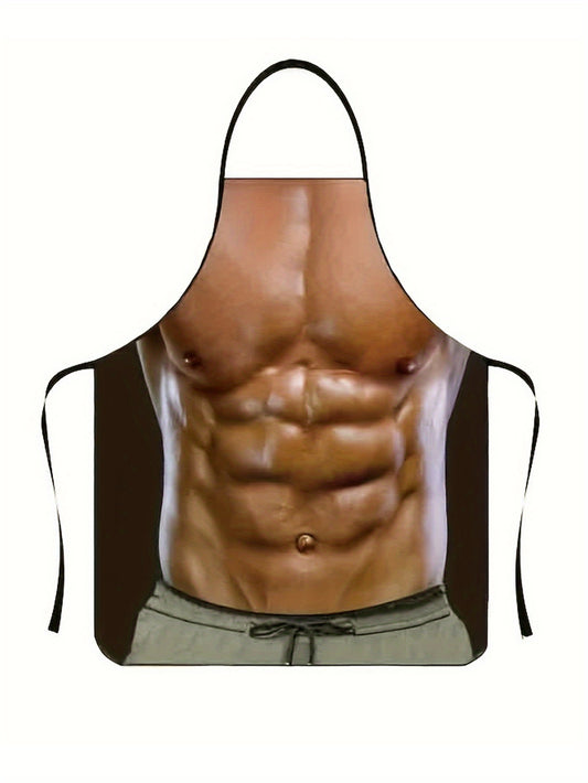 Men’s Muscle Graphic Apron – Adjustable and Waterproof, (23.62" x 31.5")