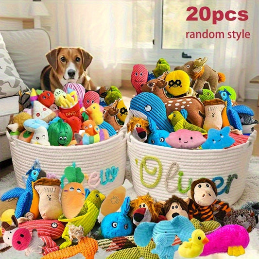 20-Piece Chew-Resistant Dog Toy Gift Set – Squeaky & Interactive (Small Dogs)
