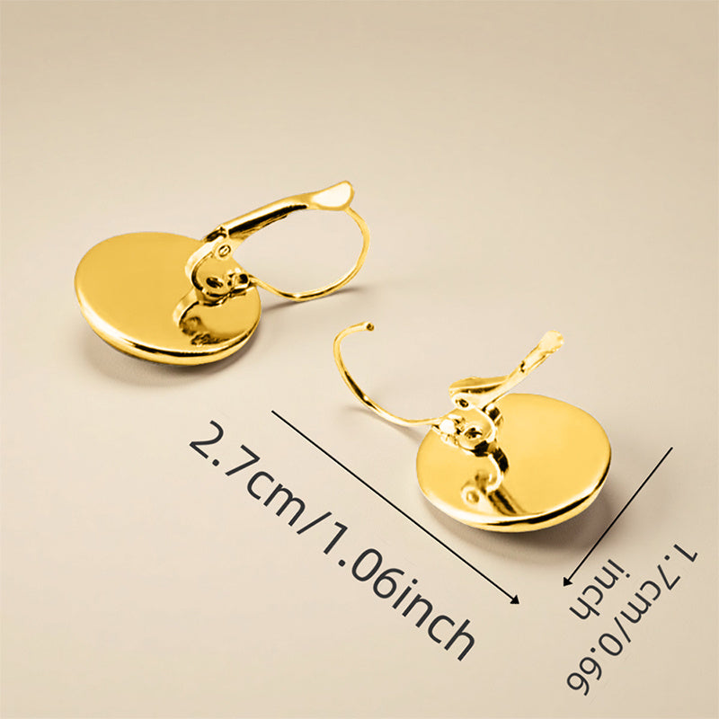 Classic "Golden Anchor" Earrings – Blue & White Glass