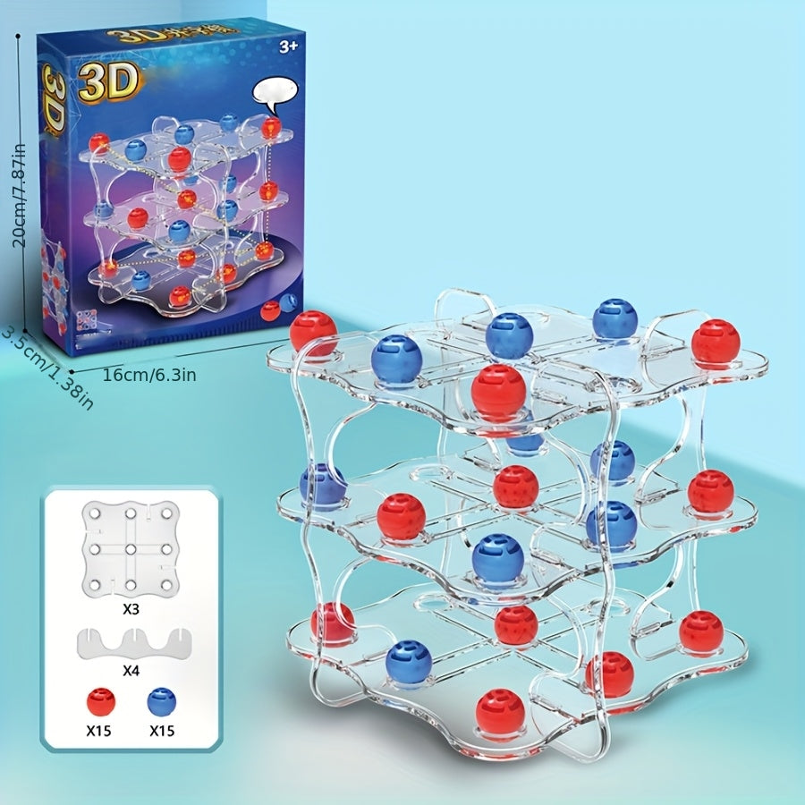 Fun 3D Tic-Tac-Toe Board Game – Dual-Player Strategy Challenge