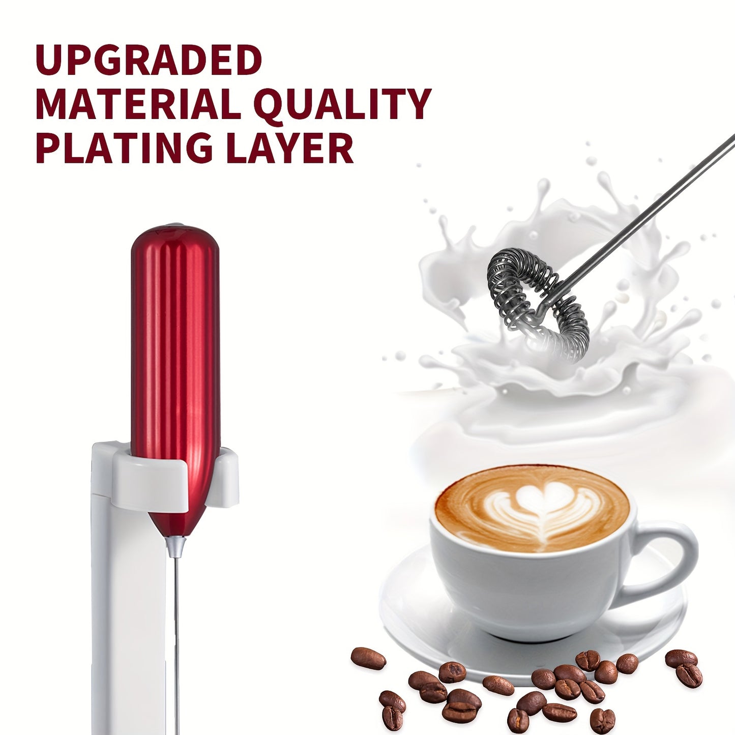 Electric Milk Frother – Portable Stainless Steel Beverage Mixer & Mini Whisk