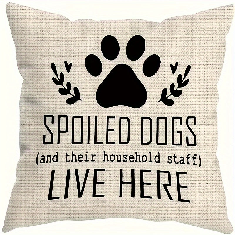 Whimsical Dog-Themed Pillow Covers – Linen Cushion Cases, 18x18"