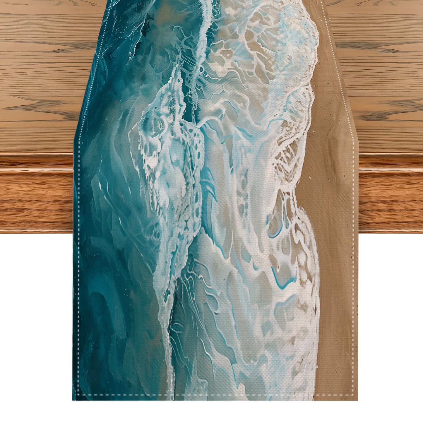7-Piece Ocean Wave Table Set – Blue Wave Placemats & Table Runner (13x72)