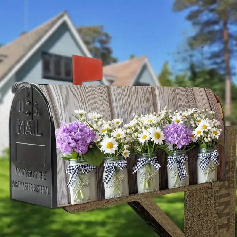 Spring Garden Flowers Mailbox Cover – Adjustable Buckle, 18"x21"