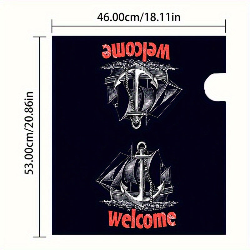 Nautical Sailboat “Welcome” Mailbox Cover – Adjustable Buckle, 18" x 21"