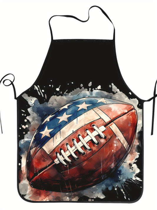 American Flag Football Watercolor Apron – Adjustable (20.4" x 28.3")